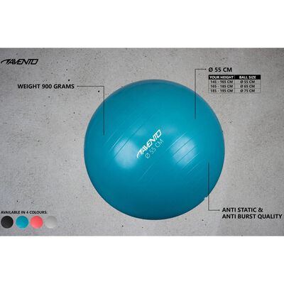 Avento Fitness-/Gymnastikball Durchm. 55 cm Schwarz