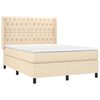vidaXL Boxspringbett mit Matratze & LED Creme 140x200 cm Stoff