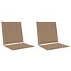 vidaXL Sitz- und R&uuml;ckenkissen 2 pcs Taupe 47 x 45 x 2 cm Polyester