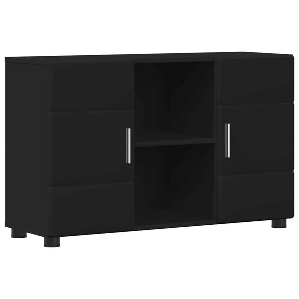 vidaXL Sideboard mit Regal Schwarz 88,5 x 30,5 x 55,5 cm Holzwerkstoff