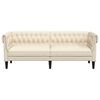 vidaXL 3-Sitzer-Sofa Chesterfield Leinen