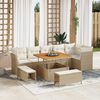 vidaXL Gartensofa-set 9 pcs Beige Poly-Rattan