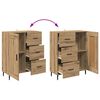 vidaXL Highboard 2 pcs Artisan-Eiche Engineered Wood und Glas