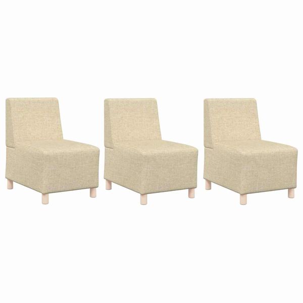 vidaXL Modulares Armfreies Sofa 3 pcs Creme 55 x 74 x 82 cm Stoff