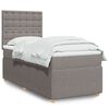 vidaXL Boxspringbett mit Matratze Taupe 90x200 cm Stoff