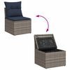 vidaXL 6-tlg. Garten-Sofagarnitur mit Kissen Grau Poly Rattan Akazie