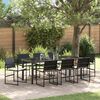 vidaXL Garten Essgruppe 9 pcs Schwarz Pulverbeschichteter Stahl