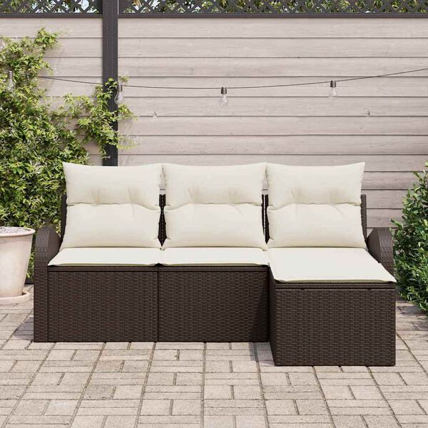 vidaXL Gartensofa-set Braun Poly-Rattan