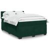 vidaXL Boxspringbett mit Matratze Dunkelgr&uuml;n 140x190 cm Samt