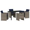vidaXL Garten Essgruppe 5 stk. Grau Poly-Rattan