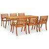 vidaXL 7-teiliges Garten-Ess-Set 201,5 x 100 cm Massivholz Akazie