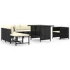 vidaXL 8-tlg. Garten-Lounge-Set mit Kissen Poly Rattan Schwarz