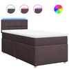 vidaXL Boxspringbett mit Matratze Dunkelbraun 90x200 cm Stoff