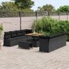 vidaXL Garten-Sofa-Set mit Kissen mit Kissen Schwarz 100 x 100 x 71 cm
