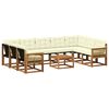 vidaXL Outdoor-Sofagarnitur 10 Stk. Natur und Creme