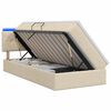 vidaXL LED-Speicherbett mit Matratze Creme 90 x 200 cm Stoff