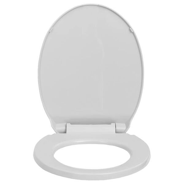 vidaXL Toilettensitz mit Absenkautomatik Quick-Release Hellgrau Oval