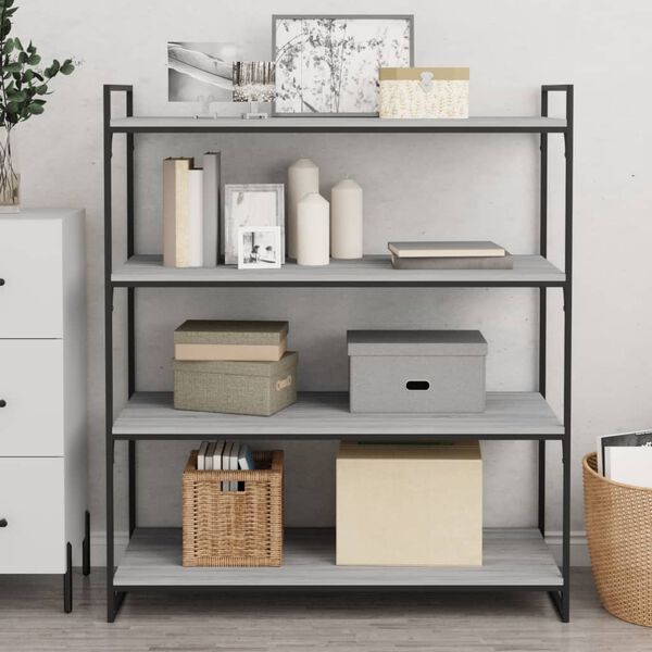 vidaXL Wandregale 4 Stk. Grau Sonoma 100x40x1,5 cm Holzwerkstoff