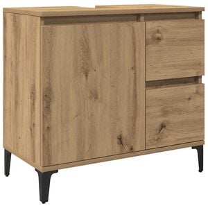 vidaXL Waschbeckenunterschrank Artisan-Eiche 65x33x60 cm Holzwerkstoff