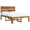 vidaXL Doppelbettgestell mit Kopfteil ROSTOCK Natur 137 x 190 cm