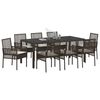 vidaXL Garten Essgruppe 9 pcs Braun Poly-Rattan