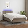 vidaXL Boxspringbett mit Matratze & LED Taupe 100x200 cm Stoff