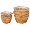 vidaXL Blumentopfkorb mit Speicher GENDT 2 stk. Naturbraun Kubu Rattan