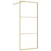 vidaXL Duschwand f&uuml;r Begehbare Dusche mit ESG Klarglas Golden 90x195cm