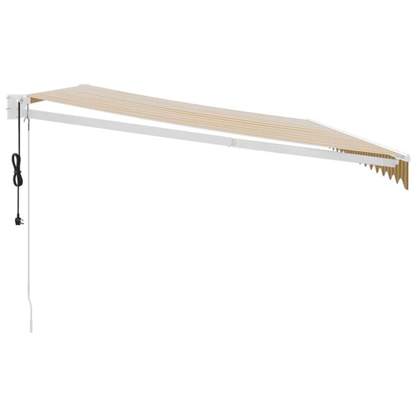 vidaXL Elektrische Markise mit Kurbel Gelb und Wei&szlig; 5x3 m