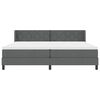 vidaXL Boxspringbett mit Matratze Dunkelgrau 200 x 200 cm Polyester