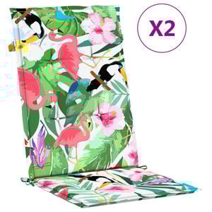 vidaXL Gartenstuhlauflagen f&uuml;r Hochlehner 2 Stk. Mehrfarbig 120x50x3cm