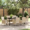 vidaXL Garten Essgruppe mit Kissen 7 pcs Beige Poly-Rattan