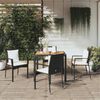 vidaXL 5-tlg. Garten-Essgruppe mit Kissen Schwarz Poly Rattan