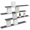 vidaXL Schwebendes Regal 4 pcs Anthrazit 100 x 9 x 2,5 cm Stahl