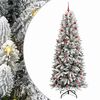 vidaXL K&uuml;nstlicher Weihnachtsbaum mit 300 LEDs mit St&auml;nder Wei&szlig; 210 cm