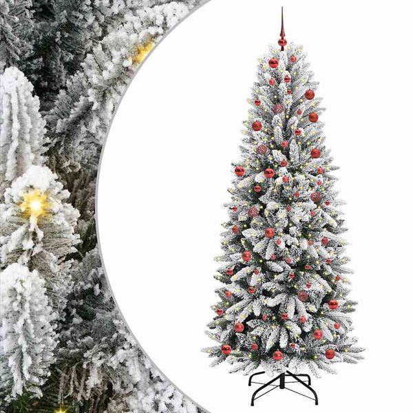 vidaXL K&uuml;nstlicher Weihnachtsbaum mit 300 LEDs mit St&auml;nder Wei&szlig; 210 cm