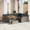 vidaXL Gartensofa-set mit Kissen 13 pcs Grau Poly-Rattan