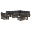vidaXL Gartensofa-set 13 pcs Grau und Dunkelgrau Poly-Rattan