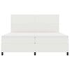 vidaXL LED Boxspringbett Creme und Wei&szlig; 200 x 200 cm Cordstoff