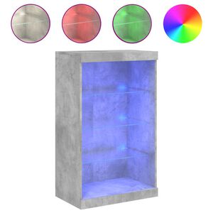 vidaXL Sideboard mit LED-Leuchten Betongrau 60,5x37x100 cm
