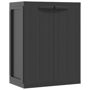 vidaXL Gartenschrank Schwarz 65x37x85 cm PP
