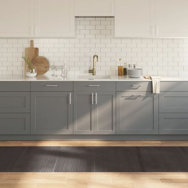 vidaXL Teppich Rechteckig Dunkelbraun 80x400 cm Bambus