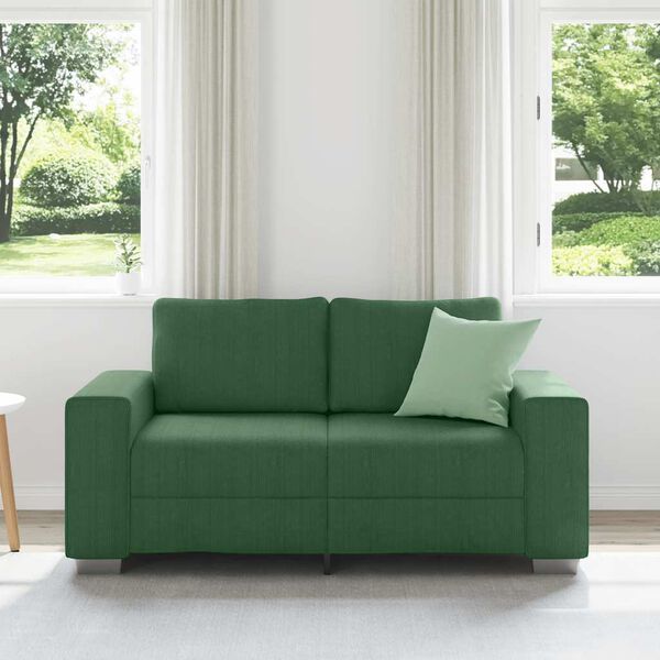 vidaXL Zweisitzer-Sofa Dunkelgr&uuml;n 120 cm Cordstoff