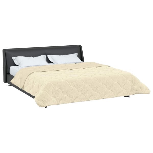 vidaXL Sommerdecke Creme 220 x 240 cm Mikrofaser und Teddy-Fleece