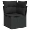 vidaXL 5tlg. Garten-Sofagarnitur mit Kissen Schwarz Poly Rattan Akazie