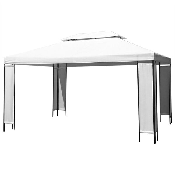 vidaXL Pavillon mit LED-Lichterkette Wei&szlig; 3x4 m