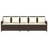 vidaXL Gartensofa 5-Sitzer mit Kissen Braun Poly Rattan
