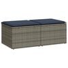 vidaXL 2-tlg. Garten-Sofagarnitur mit Kissen Grau Poly Rattan Akazie