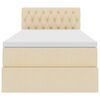 vidaXL Bett mit Stauraum und LED mit Matratze Creme 90 x 190 cm Stoff