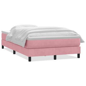 vidaXL Boxspringbett mit Matratze Rosa 120x220 cm Samt
